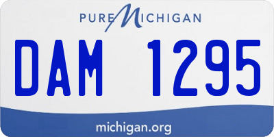 MI license plate DAM1295