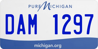 MI license plate DAM1297