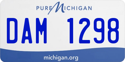 MI license plate DAM1298