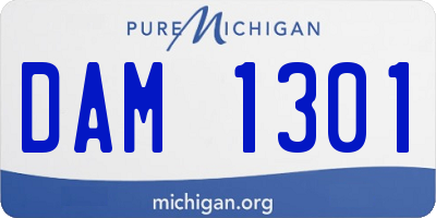 MI license plate DAM1301