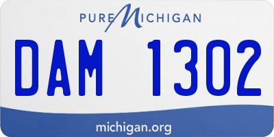 MI license plate DAM1302