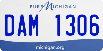 MI license plate DAM1306