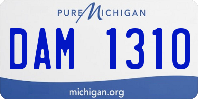 MI license plate DAM1310