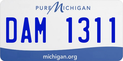 MI license plate DAM1311