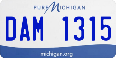 MI license plate DAM1315