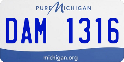 MI license plate DAM1316