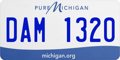 MI license plate DAM1320