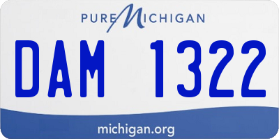 MI license plate DAM1322