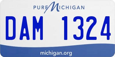 MI license plate DAM1324