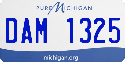 MI license plate DAM1325