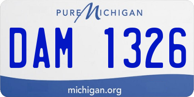 MI license plate DAM1326