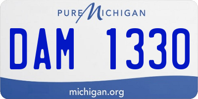 MI license plate DAM1330