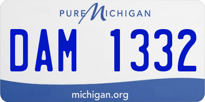 MI license plate DAM1332