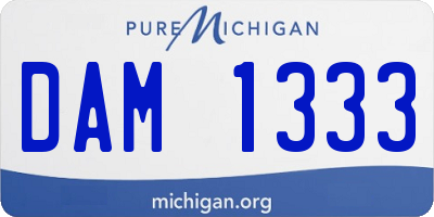 MI license plate DAM1333