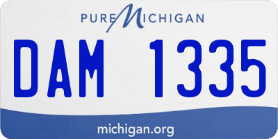 MI license plate DAM1335