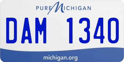 MI license plate DAM1340