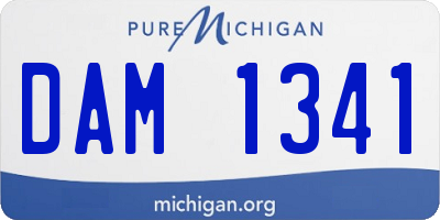 MI license plate DAM1341