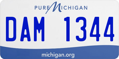 MI license plate DAM1344