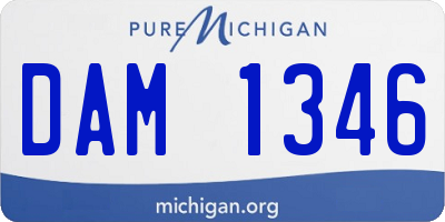 MI license plate DAM1346