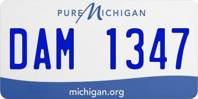 MI license plate DAM1347