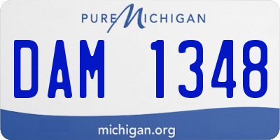 MI license plate DAM1348