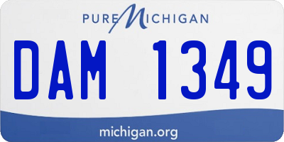 MI license plate DAM1349