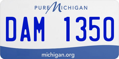 MI license plate DAM1350