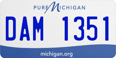 MI license plate DAM1351