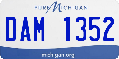 MI license plate DAM1352