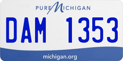 MI license plate DAM1353
