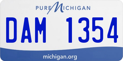 MI license plate DAM1354