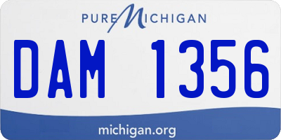 MI license plate DAM1356