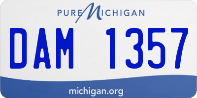 MI license plate DAM1357