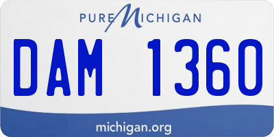 MI license plate DAM1360