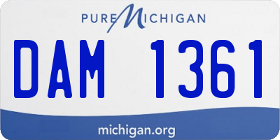 MI license plate DAM1361