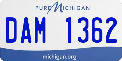 MI license plate DAM1362