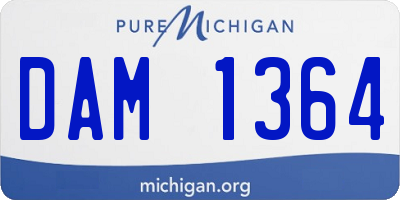 MI license plate DAM1364