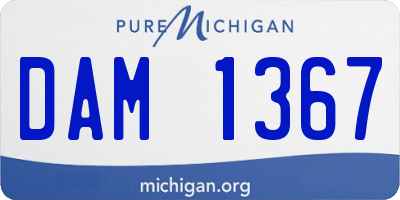 MI license plate DAM1367