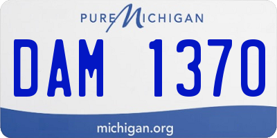 MI license plate DAM1370