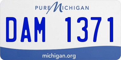 MI license plate DAM1371