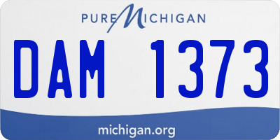 MI license plate DAM1373