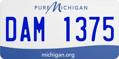 MI license plate DAM1375