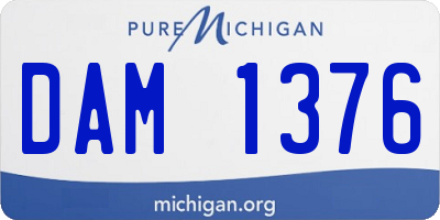 MI license plate DAM1376