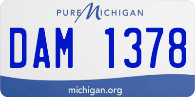 MI license plate DAM1378