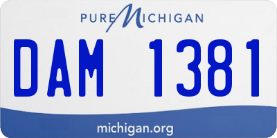 MI license plate DAM1381