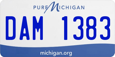 MI license plate DAM1383