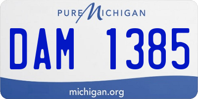 MI license plate DAM1385