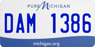 MI license plate DAM1386