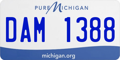 MI license plate DAM1388