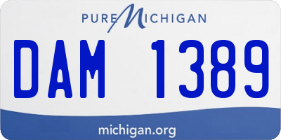 MI license plate DAM1389